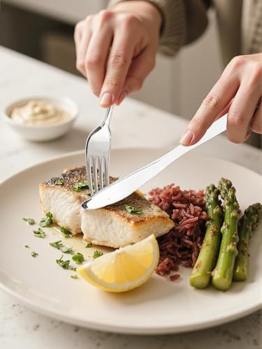 Vista 17 de WDF 100 tenedores rojos de Navidad, cubiertos de plástico desechables de 7.4 pulgadas para pasteles de postre, Navidad o uso diario