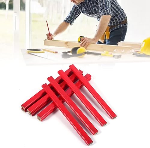 Miniatura 3 de 10 unidspack 6.890 in carpintero lápiz octogonal duro negro rojo carpintero lápiz para constructor carpintería