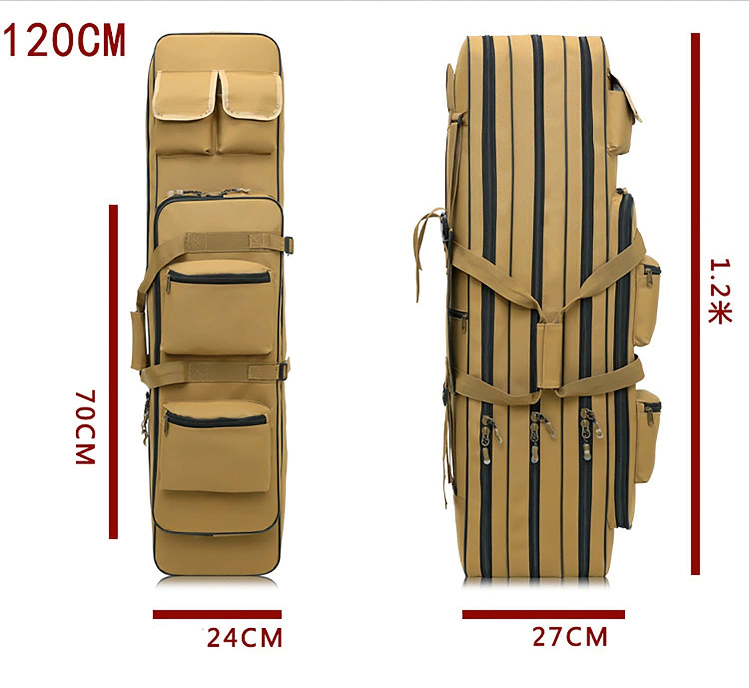 Custodia Tattica A Doppio Fucile 31/39/47in Resistente Imbottita Impermeabile 4 tasche esterne Tessuto impermeabile per Pistola, Pistola da tiro,carabina Custodia per fucile A,47in