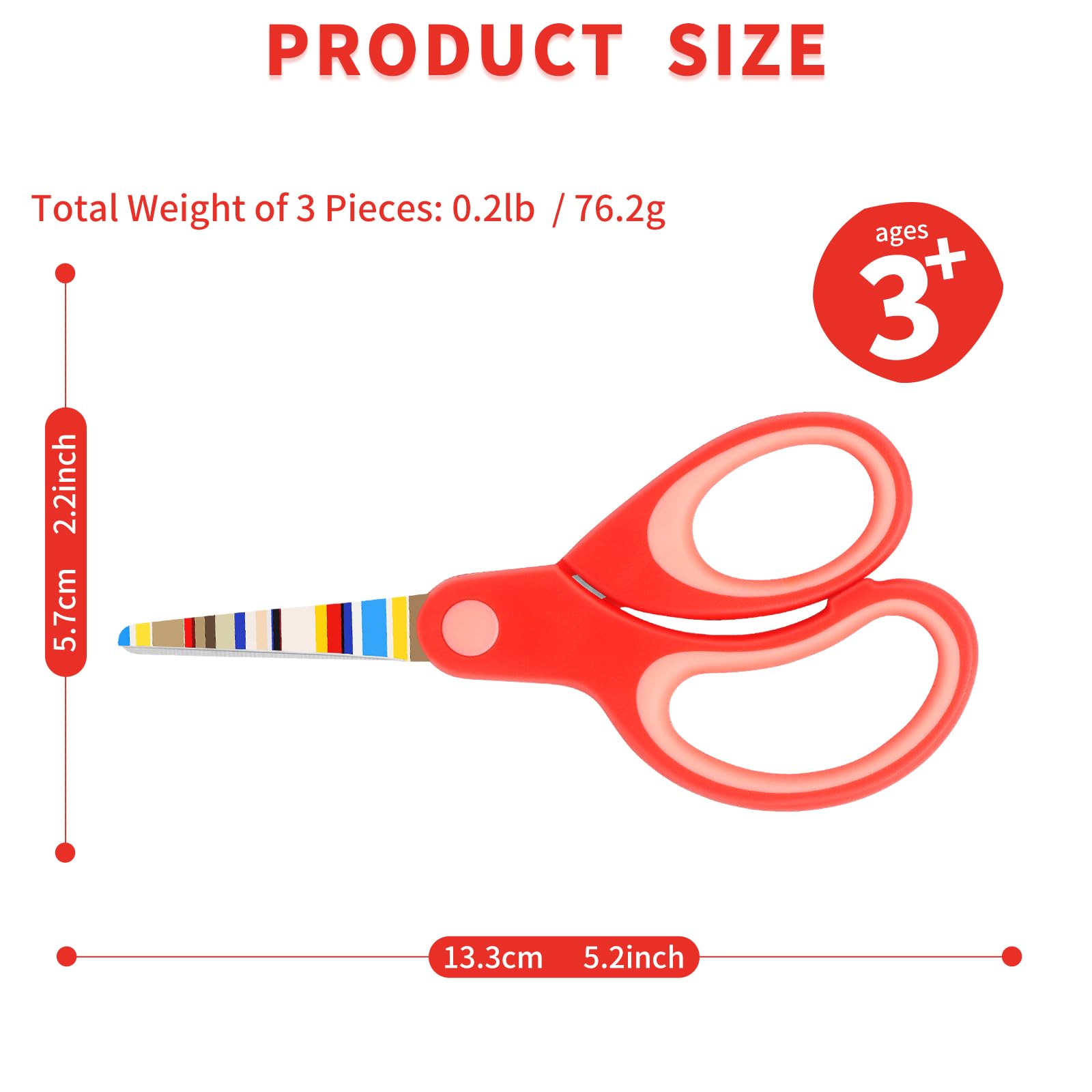 Vutyvve Left Handed Kid Scissors, Blunt Tip Safety Children's Craft Scissors, Stainless Steel Blades, Soft Grips - Image 4