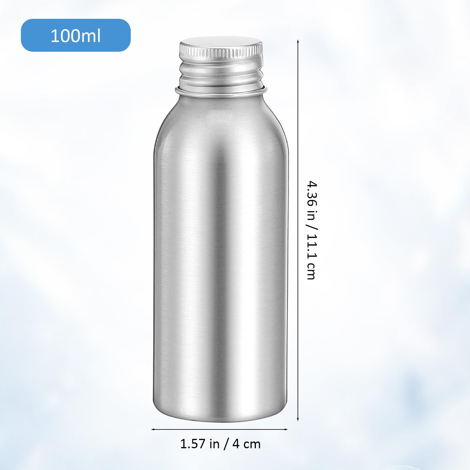 CLISPEED Bottiglie Ricaricabili per Profumo e Olio Essenziale in Alluminio 3 Set da 100 Ml Tappo a Vite, Contenitori Vuoti Portatili per Viaggio e Uso Cosmetico, Flaconi Dispenser Ermetici