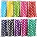 Produktbild Outus 100 Stücke Party Plastik Tüten Bunte Punkt Taschen Einkaufstüten Geburtstag Kunst Geschenk Taschen für Party Veranstaltungen Urlaub Feierlichkeiten