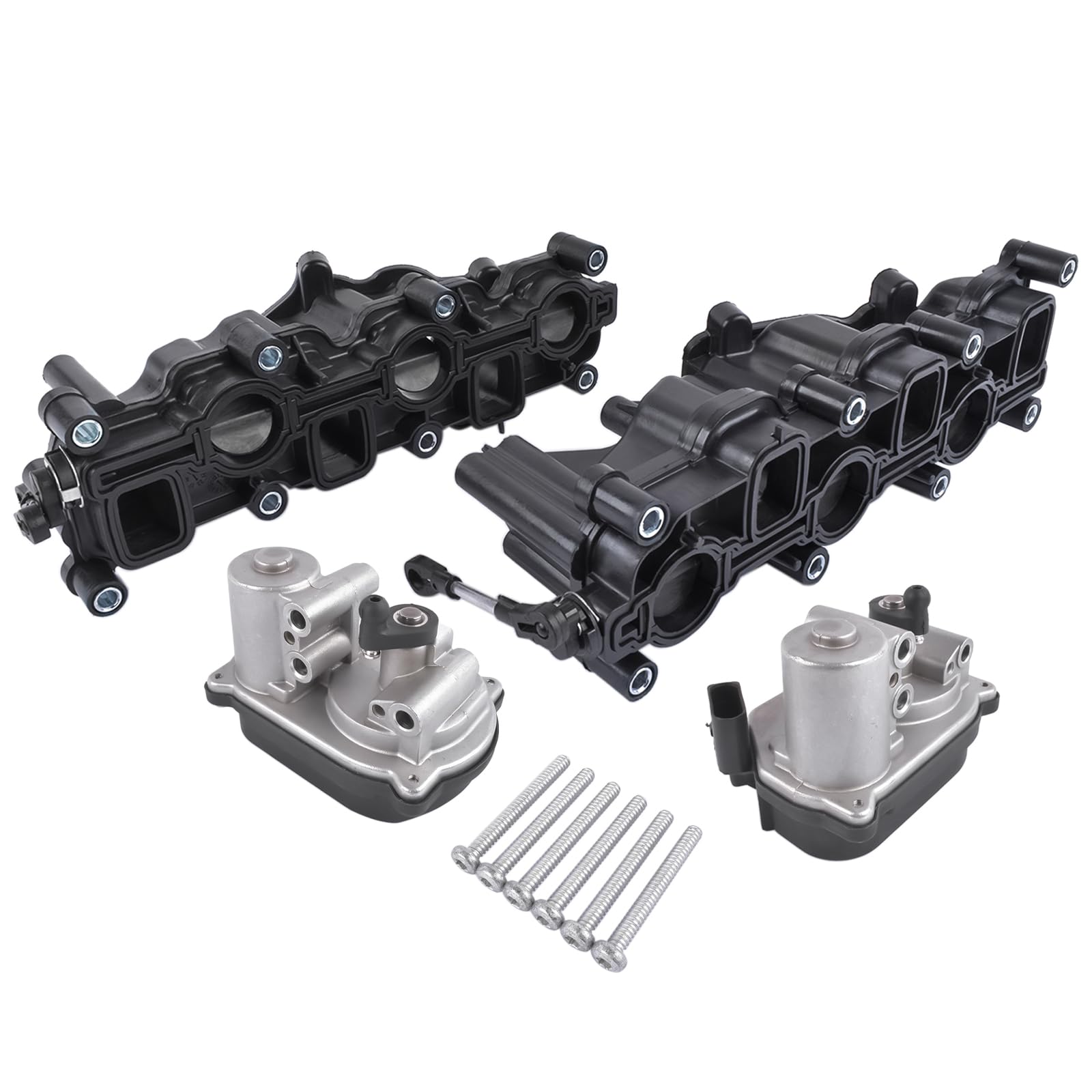 2x puentes de admisión & 2x actuador 4 polos Compatible con A4 A6 Q7 T0uareg 2.7 3.0 TDI 059129711AG 059129711CK