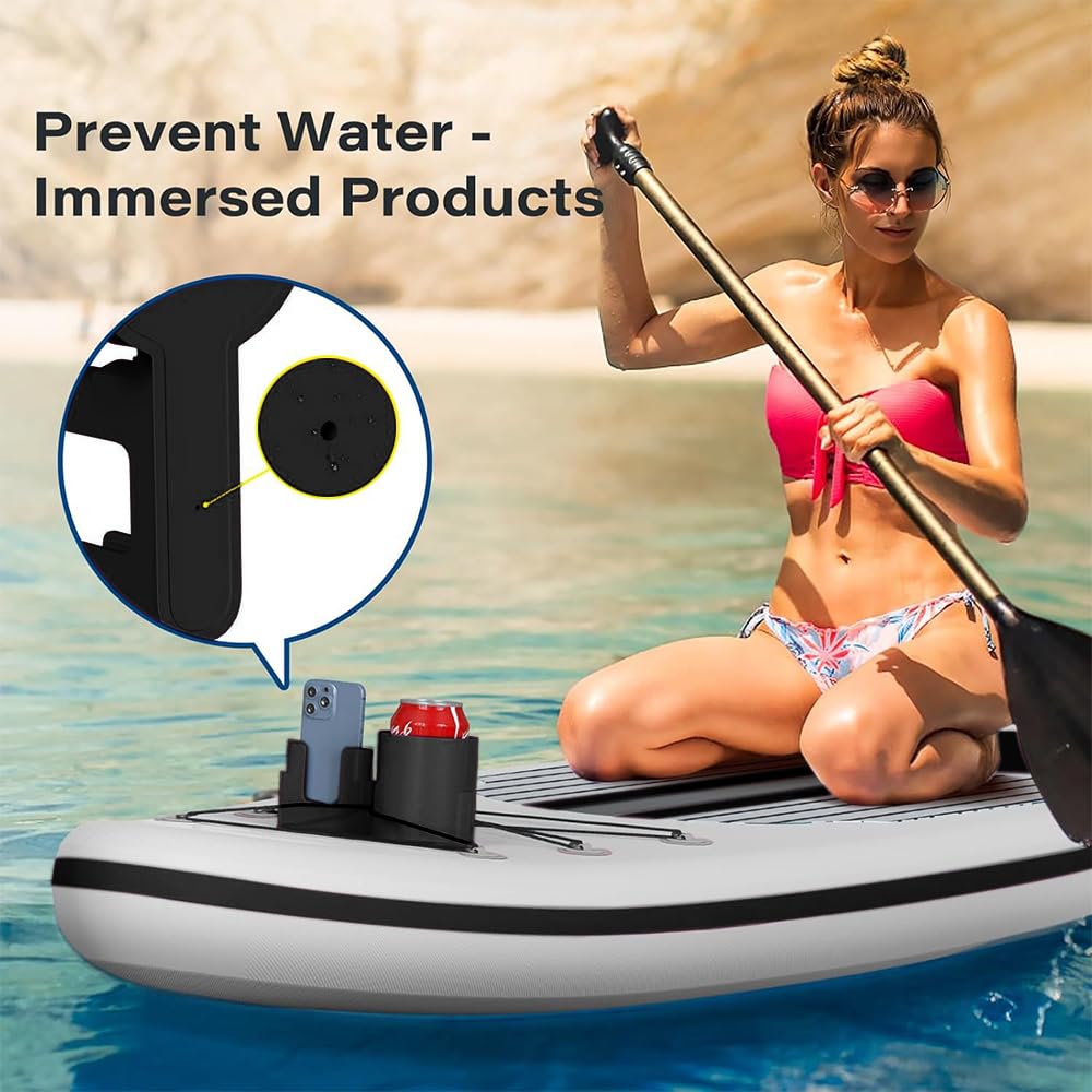 Portavasos para Kayak Versátil Portabebidas Antidescarga Paddle Board Antiderrames Bebidas Holder Fishing Tool and Bait Storage Accessories (Negro)