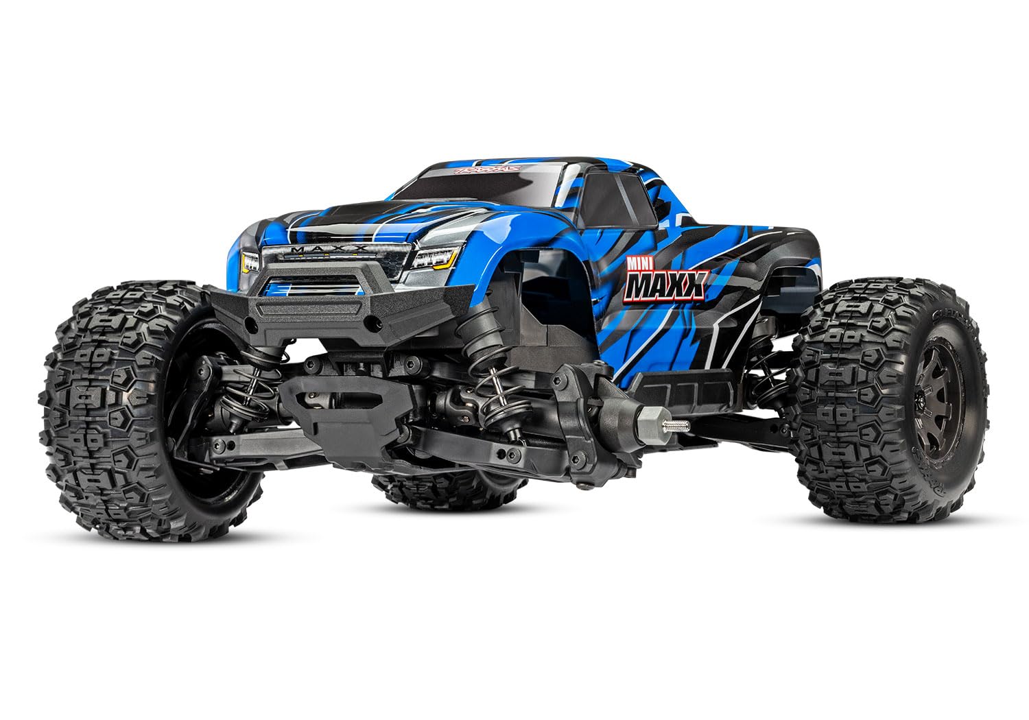 TRAXXAS Mini Maxx 4WD Brushless BL-2S RTR 1:12 Monster Truck niebieski z akumulatorem + ładowarka USB / C 2 A