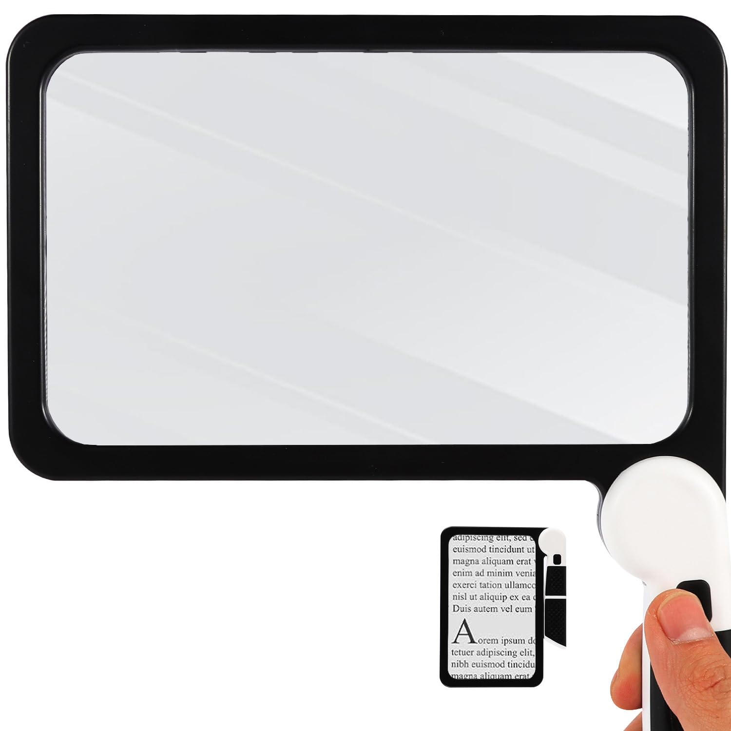 Lzhios Black 5X Magnifying Glass With Light, Lightweight Handheld Magnifier For Reading, Magnifier With 48 Led Light And Anti-Glare Lens, 3 Dimming Modes, Suitable For Seniors Reading Small Print