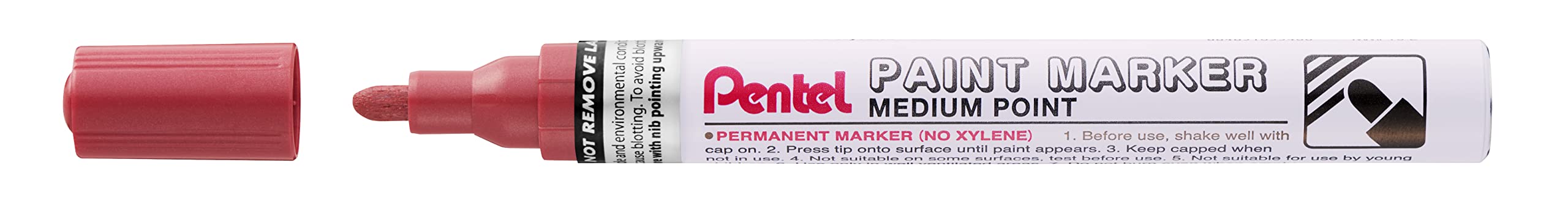 Pentel MMP10 Paint Marker, 4.5mm Medium Bullet Tip, Metallic Pearl Red ink (One Pen)