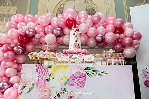 Miniatura 3 de Globos de látex con perlas, 100 unidades, paquete a granel de globos metálicos de color rosa, globos de látex para cumpleaños, bodas, despedidas de