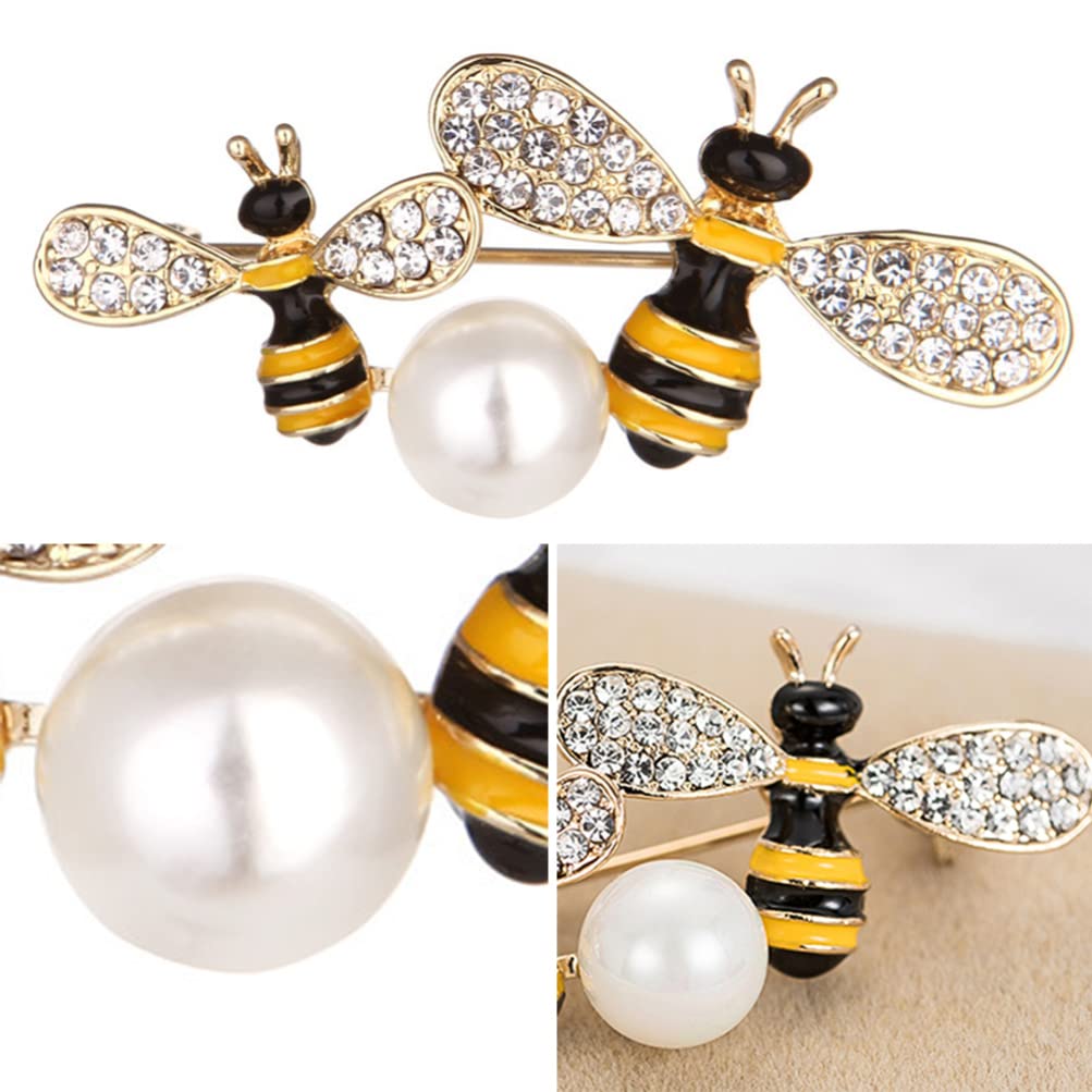 Brooches 3pcs Lovely Pin Decorative Shape Broche for Female Girl Pearl Bee Brooch