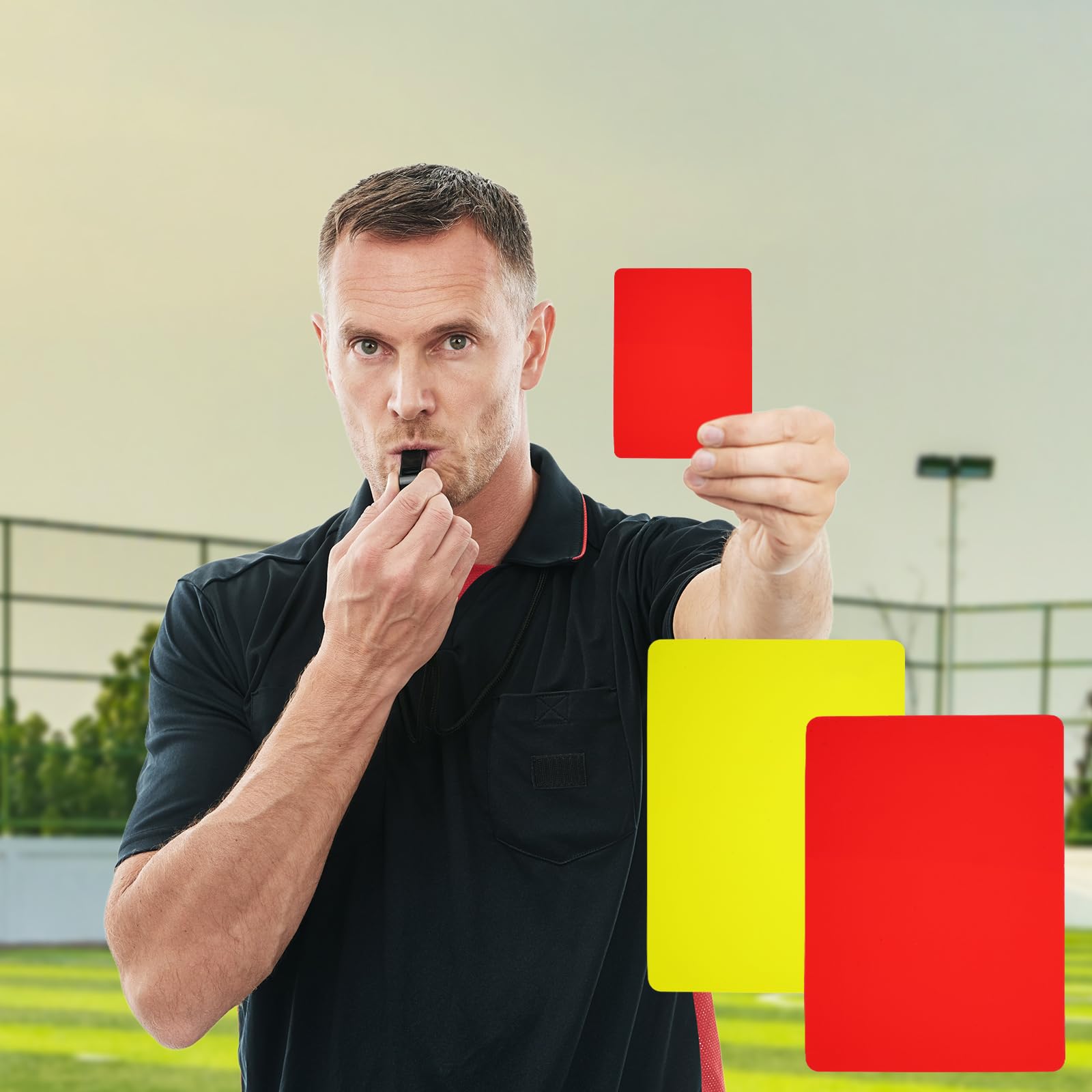 21 Piezas Kit de Tarjetas de árbitro, Tarjetas árbitro de Deportes, Juego para Fútbol con Tarjeta Roja y Amarilla, 4 Tarjeta Rojas y Amarillas, para Competiciones Profesionales, Deportes Escolares
