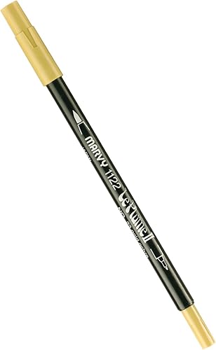 Uchida 1122-C-23 Marvy - Rotulador Le Plume II de punta extrafina, color dorado ocre