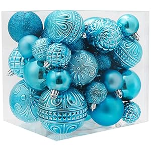 Christmas Ball Ornaments Christmas Tree Decorations 36pcs Shatterproof Christmas Ornaments Set with 6 Styles in 3 Sizes(Small, Medium, Large)