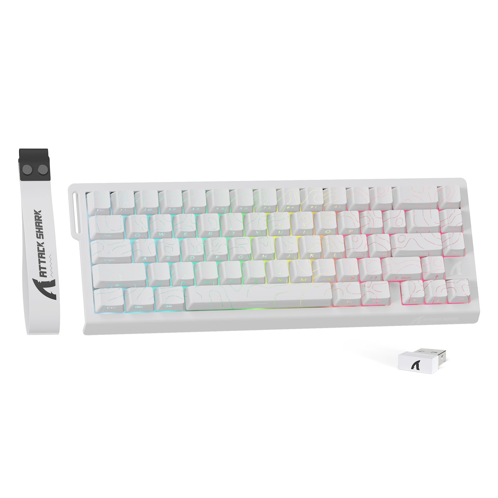 tastiera gaming wireless mambasnake x68pro he con scatto rapido white
