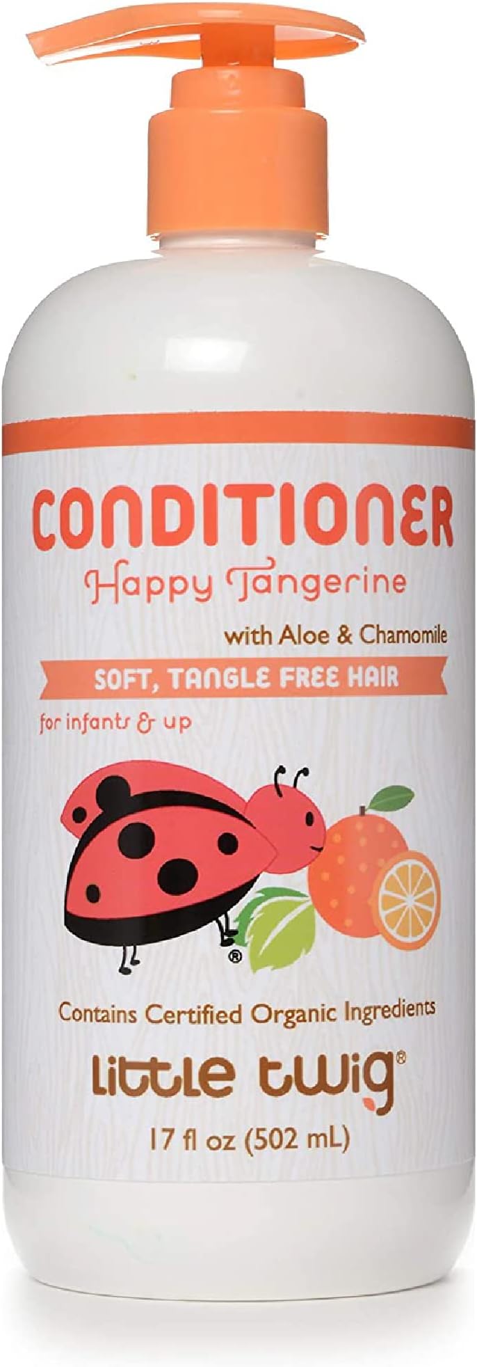Little Twig Detangling Conditioner, Natural Conditioner with Plant Derived Formula, Hair Conditioner with Essential Oils and Extracts, Suitable for Whole Family, Tangerine, 17 fl oz.