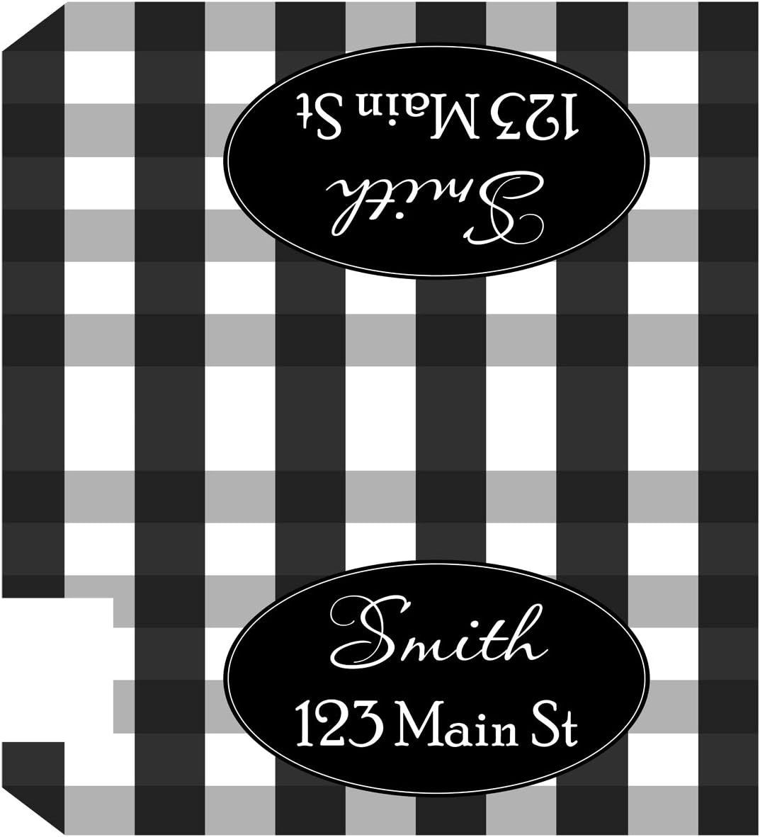VWAQ Custom Address Mailbox Covers Magnetic - Personalized Plaid Mailbox Magnet Decor - PMBM6 (Black)