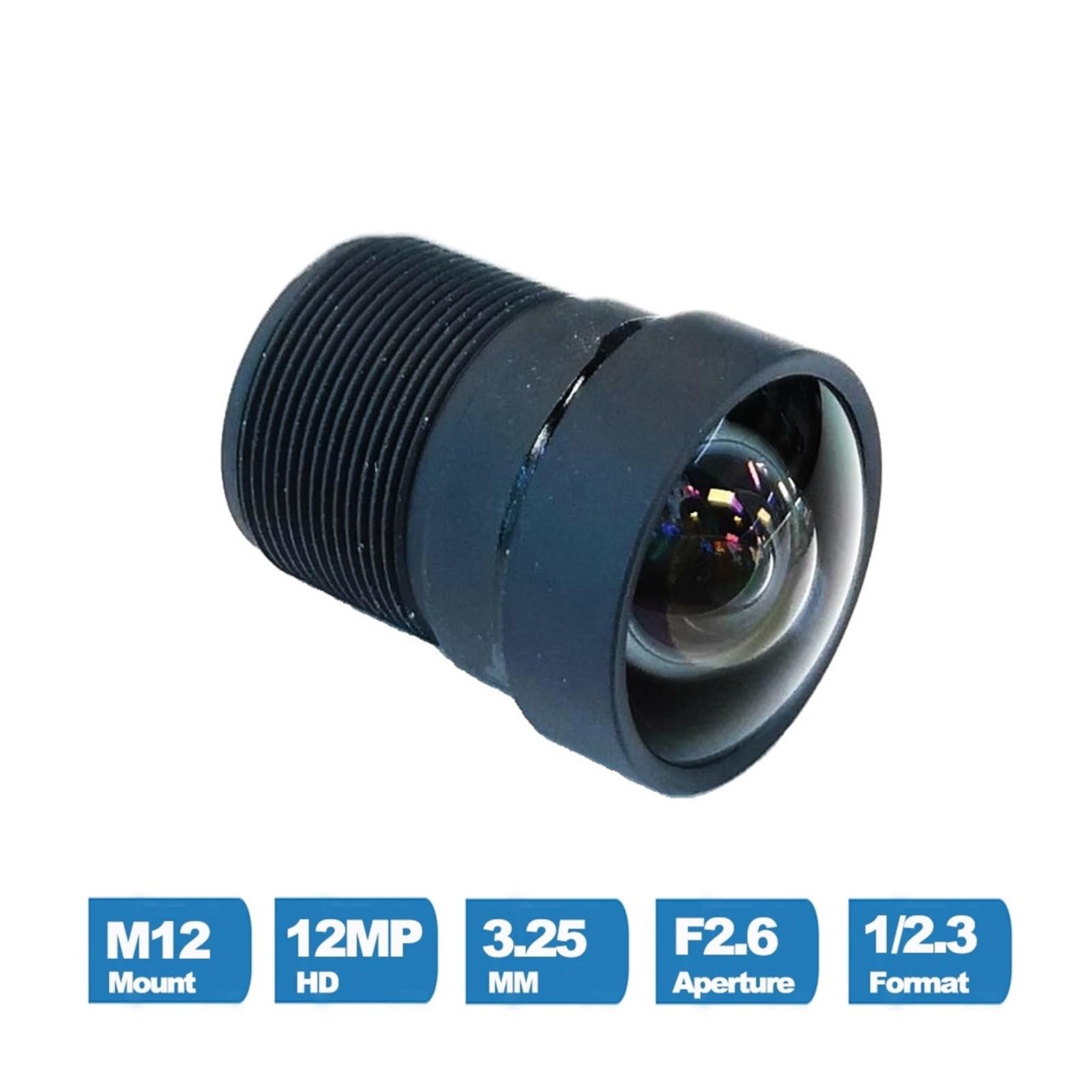 No Distortion Lens 12MP 3.25mm M12 Mount 1/2.3