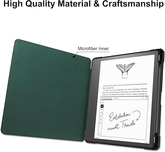 HGWALP Slimshell Clear Case for Kindle Scribe 10.2 (2024/2022 Release),Kindle Scribe Case Cover 10.2 inch 2024/2022 with Pen Holder and Auto Sleep/Wake Function-Mint