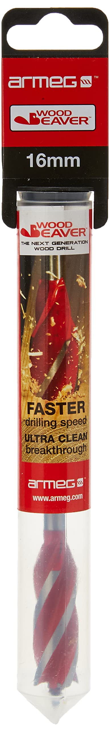 Armeg Red/Grey Wwb16.0t 16.0 Mm Wood Beaver Drill Bit