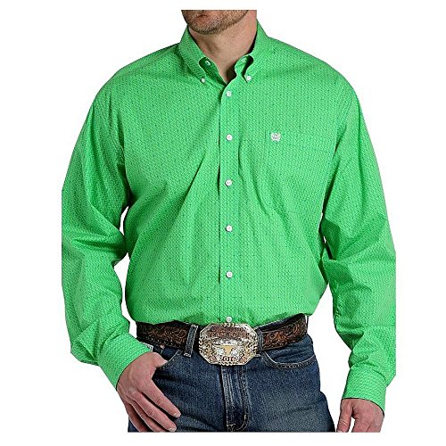 Cinch Men's Classic Fit Long Sleeve Button One Open Pocket Print Shirt