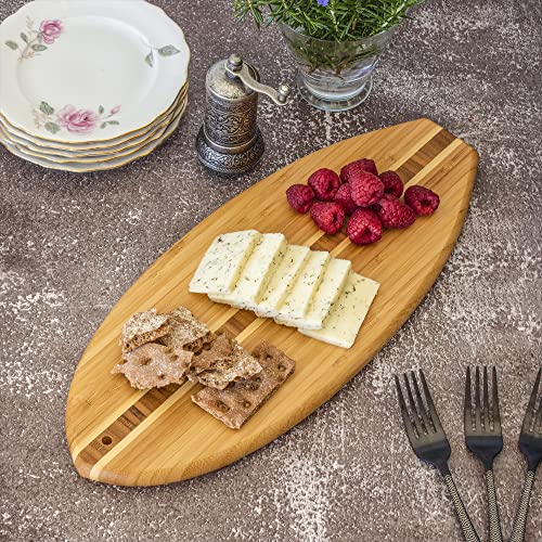 Totally Bamboo Lil' Surfer Surfboard Shaped Bamboo Serving And Cutting Board, 14-1/2" X 6", Brown #TOP1