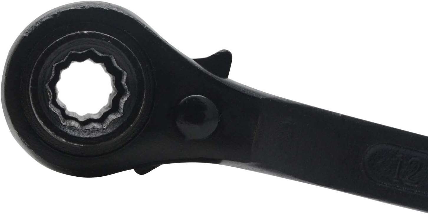12 Point Ratchet Spanner, 30mm x 32mm Metric Combination Spanner Double Ended Socket Ratcheting Scaffold Wrench for Fitter, Mold Manufacturing (Black)