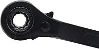 Vista 4 de Andamio Ratchet Podger Llave inglesa, llave métrica de trinquete combinada, llave de liberación rápida, 12 puntos, cola puntiaguda, negro, 0.748 in