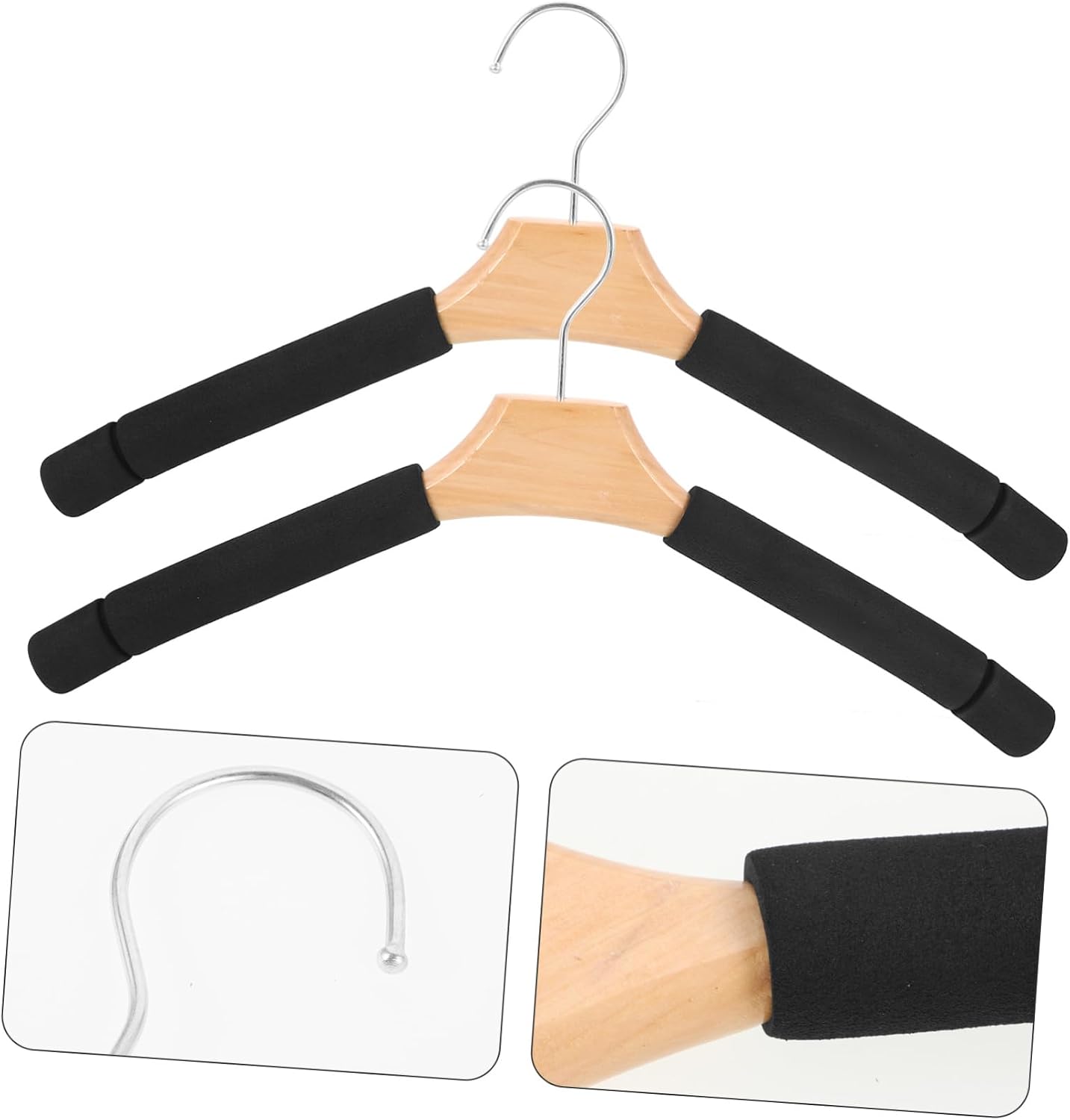 Mobestech 5pcs Padded Traceless Suit Hangers Non- Wooden Clothes Storage for Wedding Everyday Use Sponge Design for Neat Wardrobe Organization