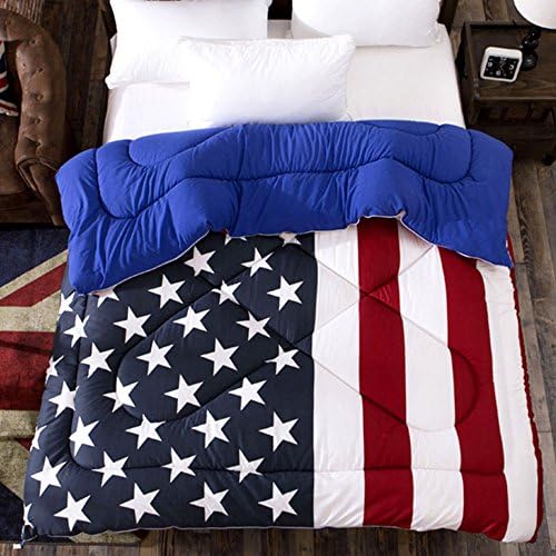 Bedding for Kids Adult American Flag Print Reversible Comforter US Flag Bedding Nylon Thick Quilt Suitable for Spring and Autumn,Gift Idea
