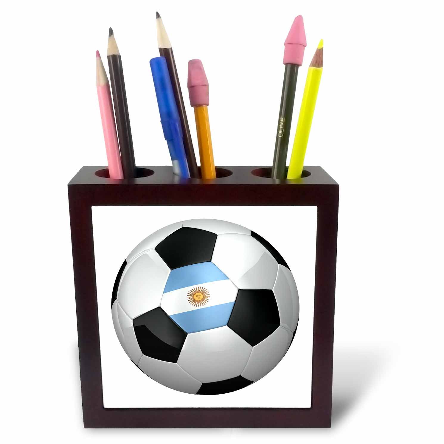 Carrelage porte-stylo Argentine soccer 12,7 cm pour décoration de bureau