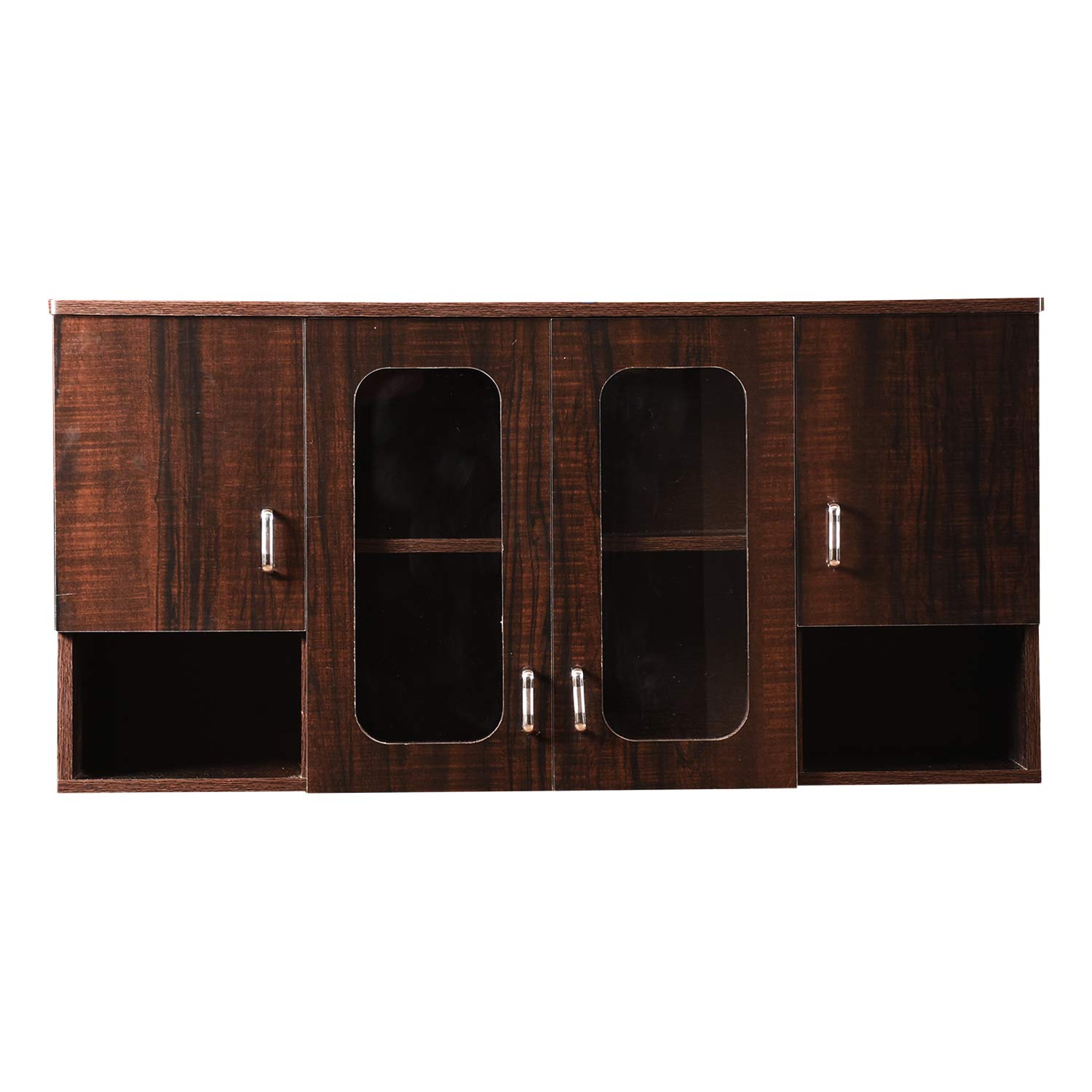 Hexagon Furnitures Wooden Orchid Dark Glossy 4 Door Modular Kitchen Cabinet (Brown)-image-22
