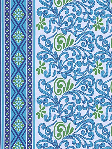 Image of Swayam Set of 2 Roto Cotton Bolster Cover | 30x30 Inch | Soft Breathable Masnad Cover 144TC | Durable & Washable | Ethnic Motif Print Bolster Cover for Diwan, Bed & Sofa - Blue