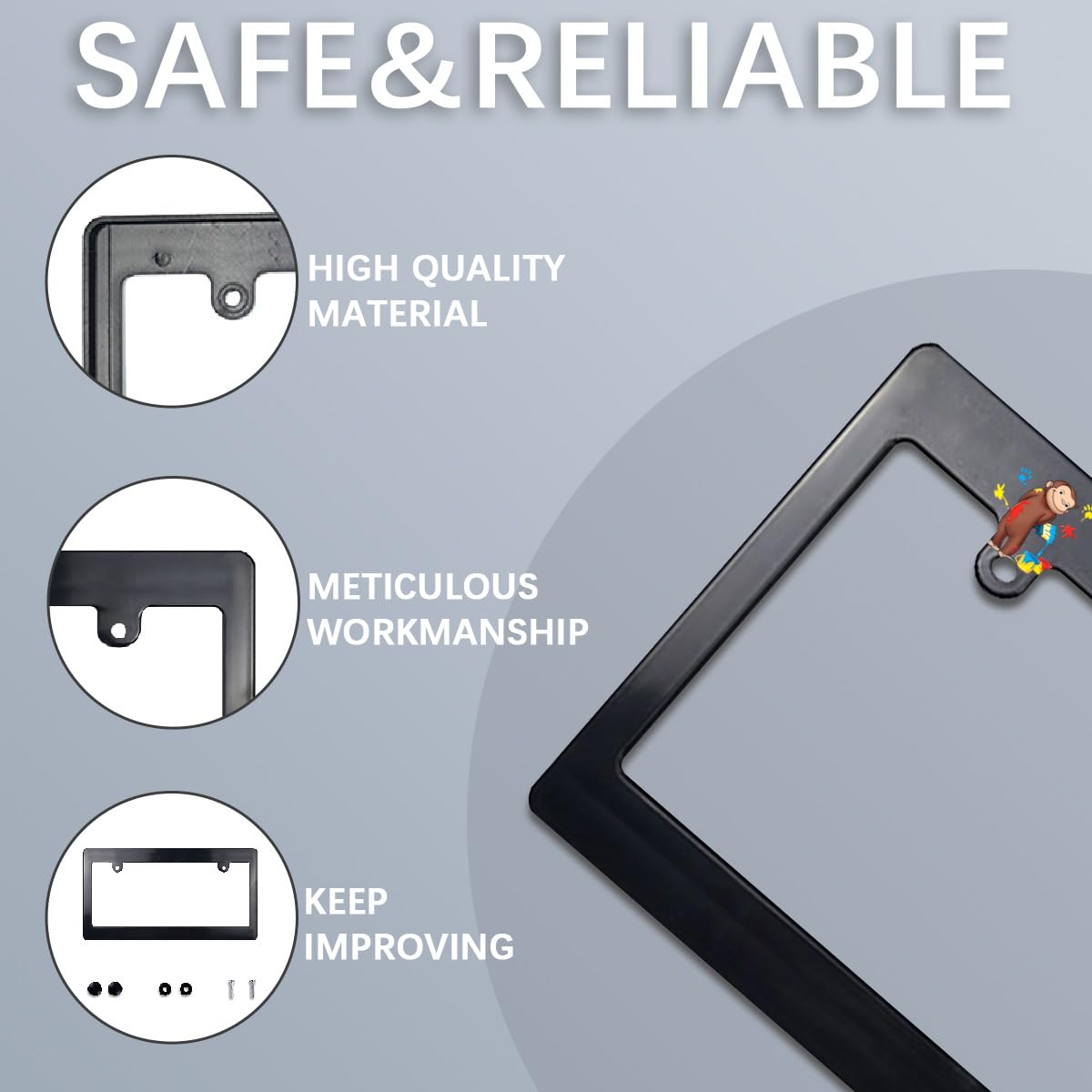 Amazon.co.jp: おさるのジョージ ナンバーフレーム 車用 ナンバー