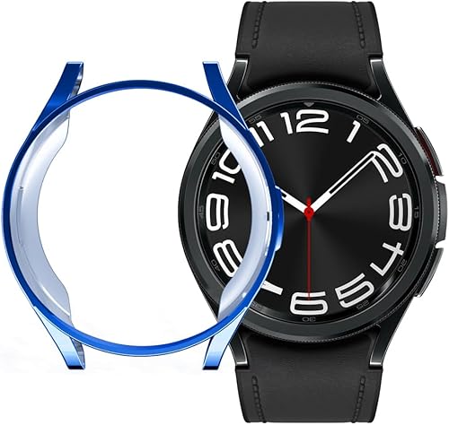 Miniatura 5 de Funda compatible con Samsung Galaxy Watch 6 Classic de 1.693 in 2023, carcasa protectora de pantalla suave chapada en TPU a prueba de arañazos para