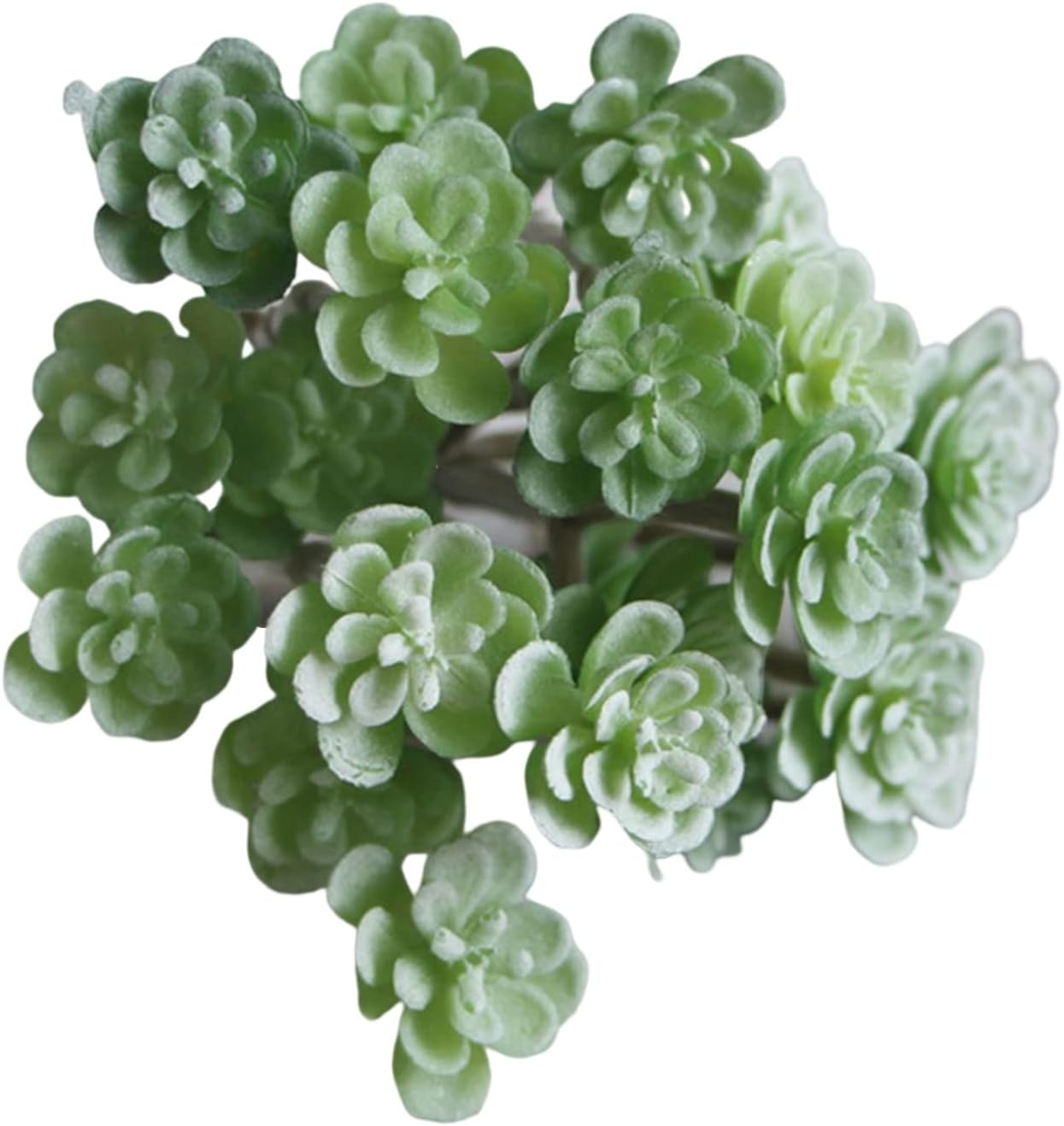 Faux Succulents Unpotted Fake Succulent Plants, Premium Crafting DIY Floral Decor for Home Garden Office Party Do Not Fade Realistic Layered Decorate Plastic Artificial Green White