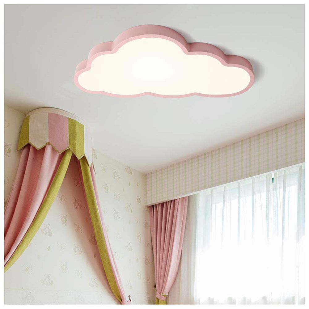 36W Luz de techo LED,Lámpara De Techo LED Ultrafino 5cm Nubes Creativas Luz De Techo Lámpara De Niños Niños Y Niñas Lámpara De Dormitorio Lámpara Romántica De Techo De Animados Plafón,Rosado