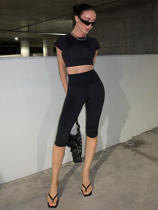 YEOREO Ease Womens Workout Capri Leggings Hidden Scrunch Gym Yoga Pants image 3