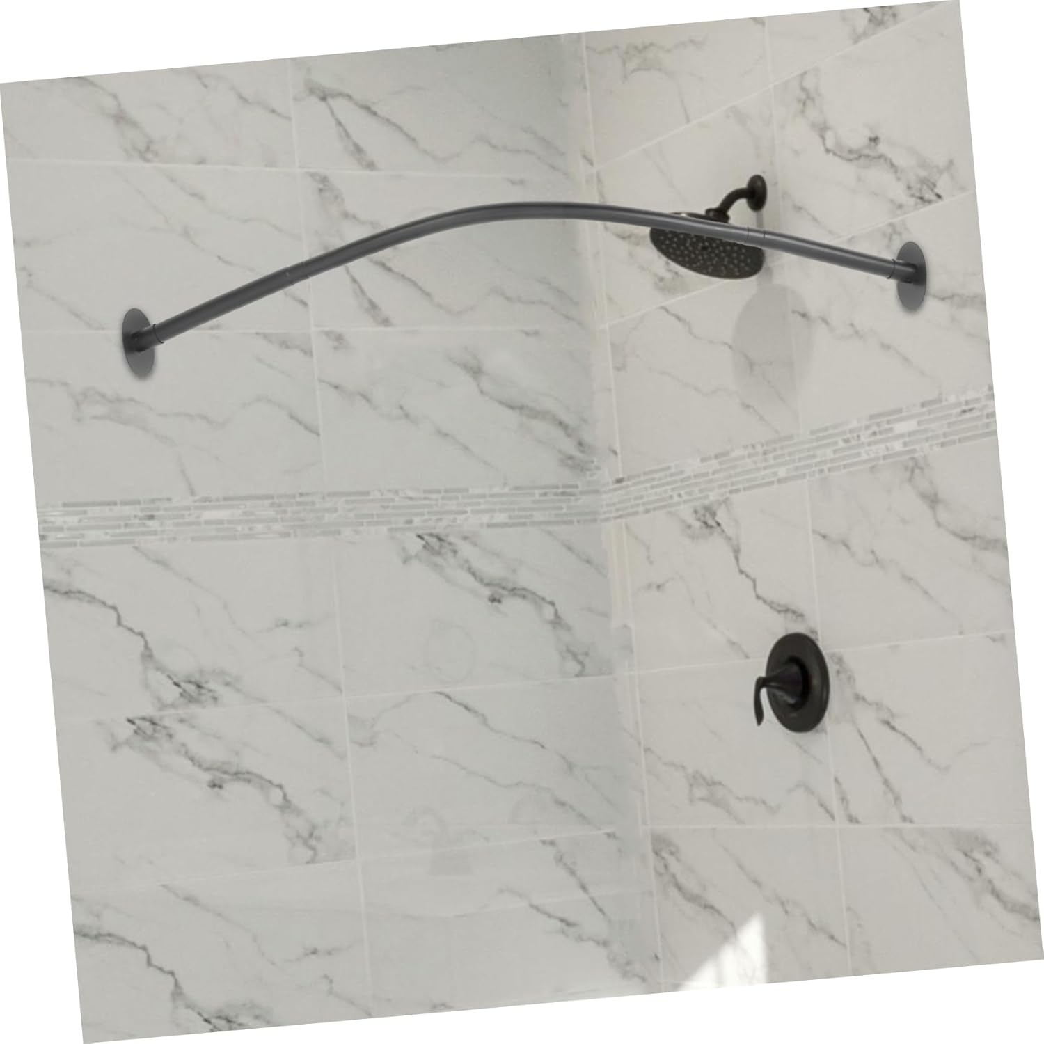 Unomor Tension Curved Shower Curtain Rod Expandable Telescoping Closet Rod Heavy Duty Easy Install No Damage Versatile for Curtains and Clothes Style