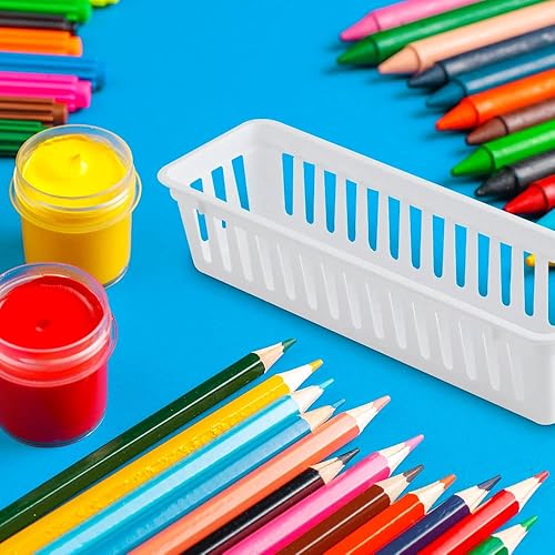 Miniatura 4 de SEDLAV Organizador de cajones de plástico, 3 unidades, blanco, organizador de cajones de escritorio. Ideal: organizadores de escritorio y