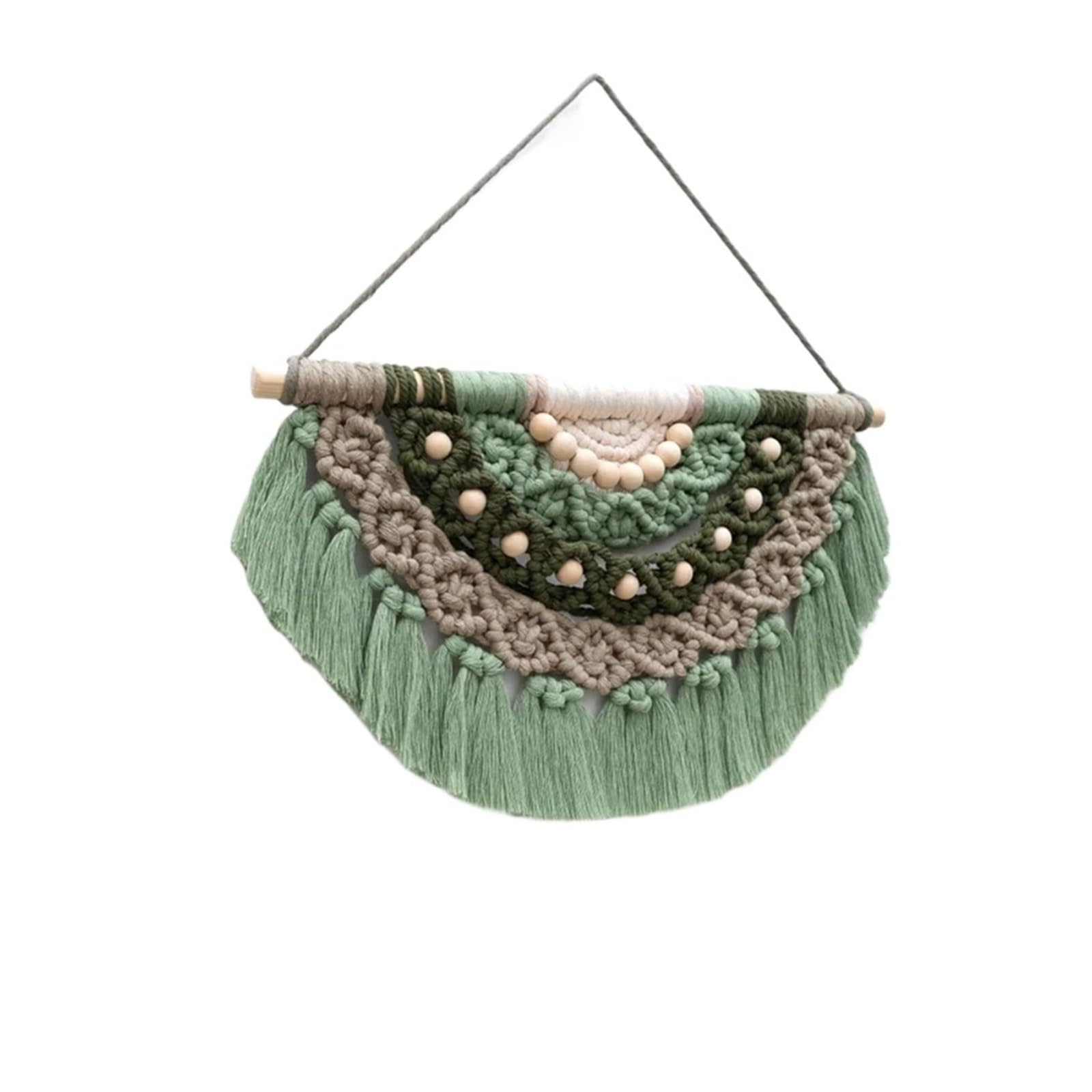 FGUJSUR Tapestry Wall Hanging Hand-woven Rope Tassel Wall Hanging Tapestry Boho Macrame Cotton Bead Bedroom Art Decor(Color 01)