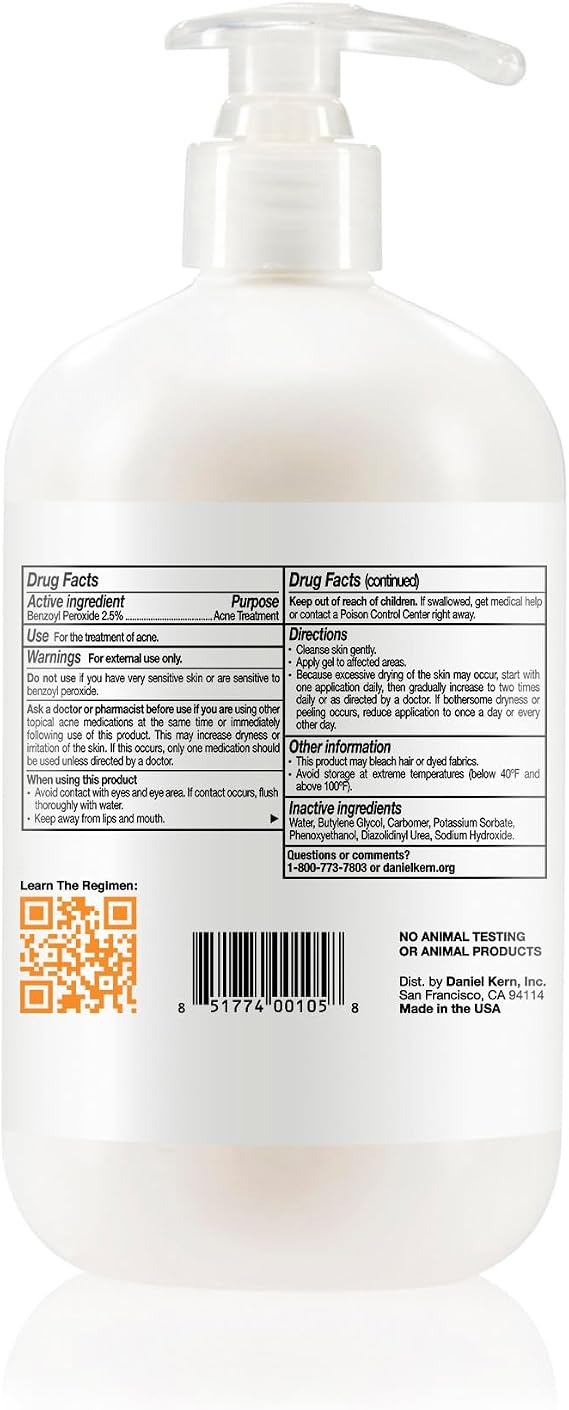 Acne.org Treatment (2.5% Benzoyl Peroxide) 16 oz. - Ultra Micronized, Pharmaceutical Grade Acne Treatment
