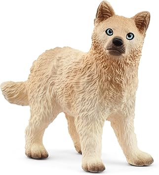 Schleich Wild Life - 2" Arctic Wolf Cub Toy Figurine. Realistic Hand-Painted Hard Animal Toys for Boys and Girls. Durable Educational Wolf Figure for Imaginative Play. Kids and Toddlers Ages 3+ 14881