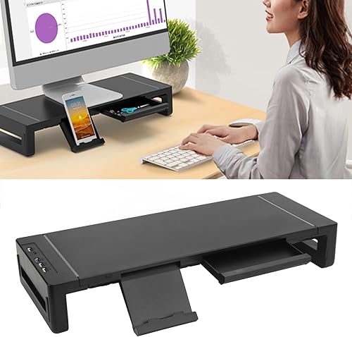 Miniatura 8 de Monitor Stand Riser with Foldable Adjustable Length, RGB Lighting, USB 3.0 Charging Ports - Ergonomic Design, Heavy Load Capacity, Suitable for