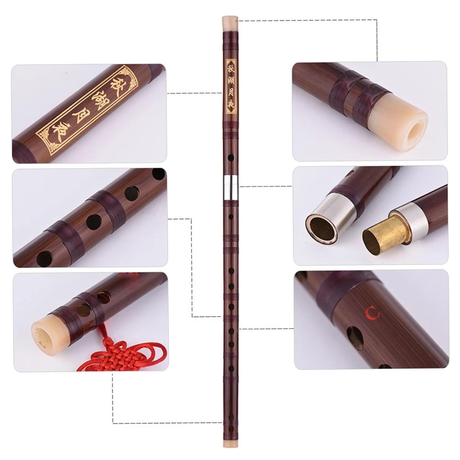 Flet Bambusowy C-key Gorzki Flet Bambusowy Tradycyjny Ręcznie Robiony Chiński Instrument Muzyczny Instrument Dęty Drewniany