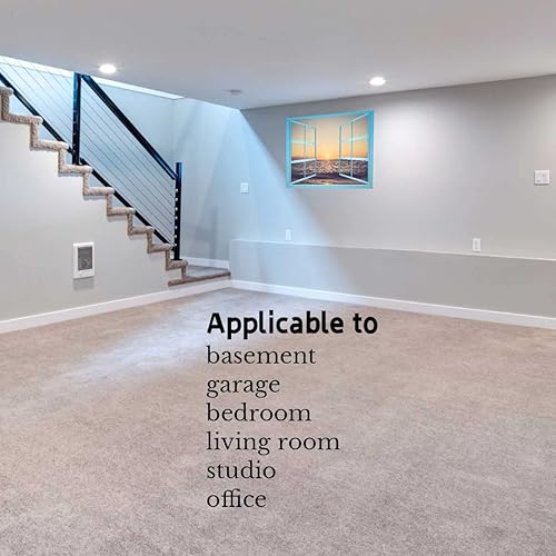 Miniatura 4 de Sea and Sky Beach Scenery Pegatinas para Pared De Cuarto,Window Frame Wall Decal Boho Fake Garage Windows Garage (W)35.4"X(H)27.5"