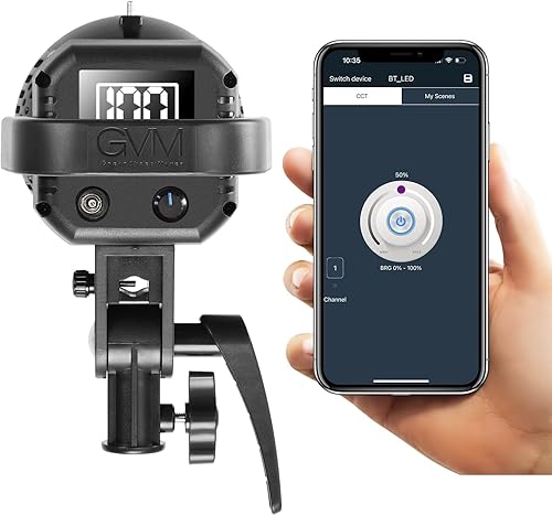 Miniatura 5 de GVM Great Video Maker Luz de video LED CRI97 con soporte Bowen de 80 W 5600 K luz de día LED regulable para fotografía con filtro reflector