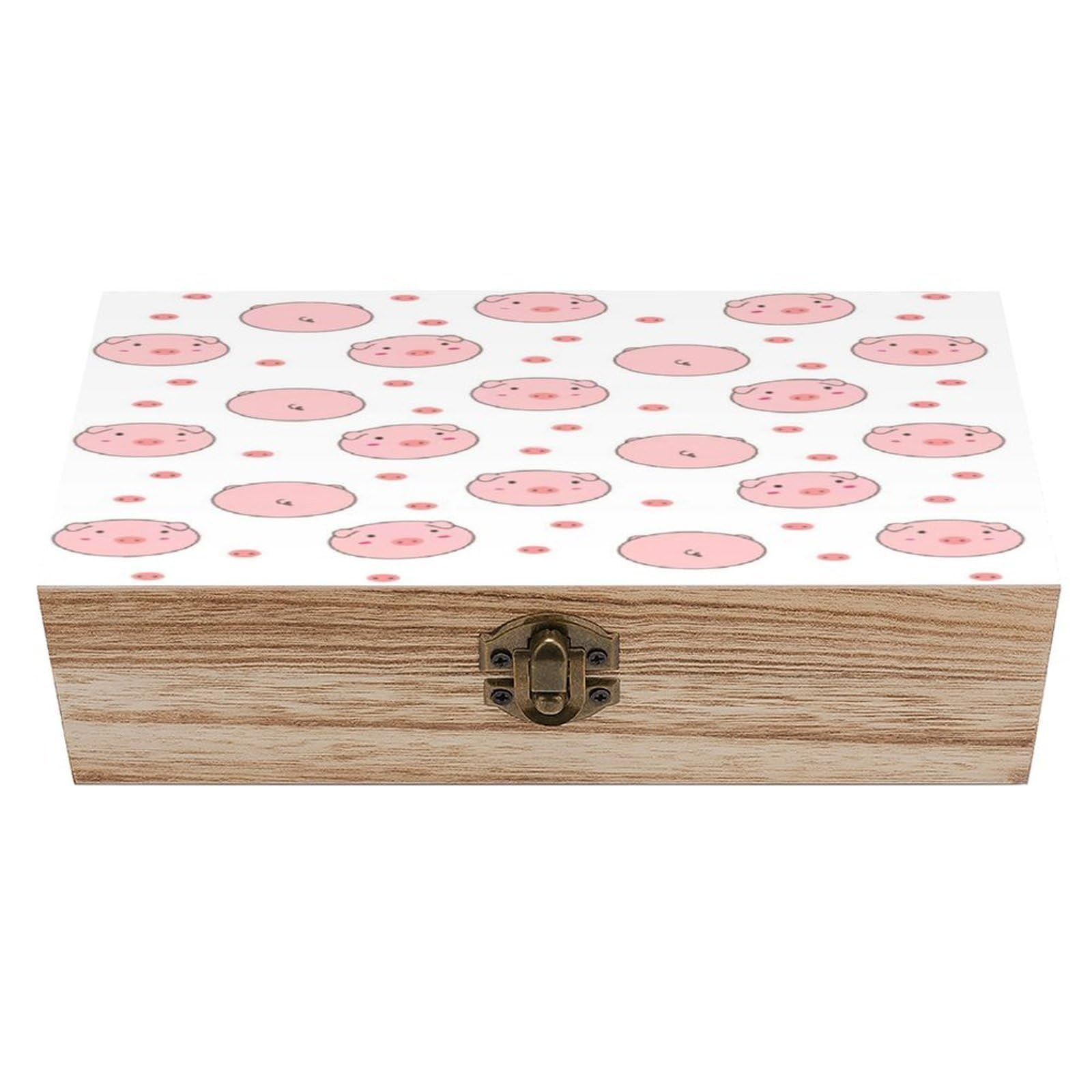 Adfgyerh Style Smiling Bins Solid Wood，Jewelry Box Retro And Exquisite，Storage Box Used For Storing Photos, Souvenirs, Letters, Gifts, And Jewelry.