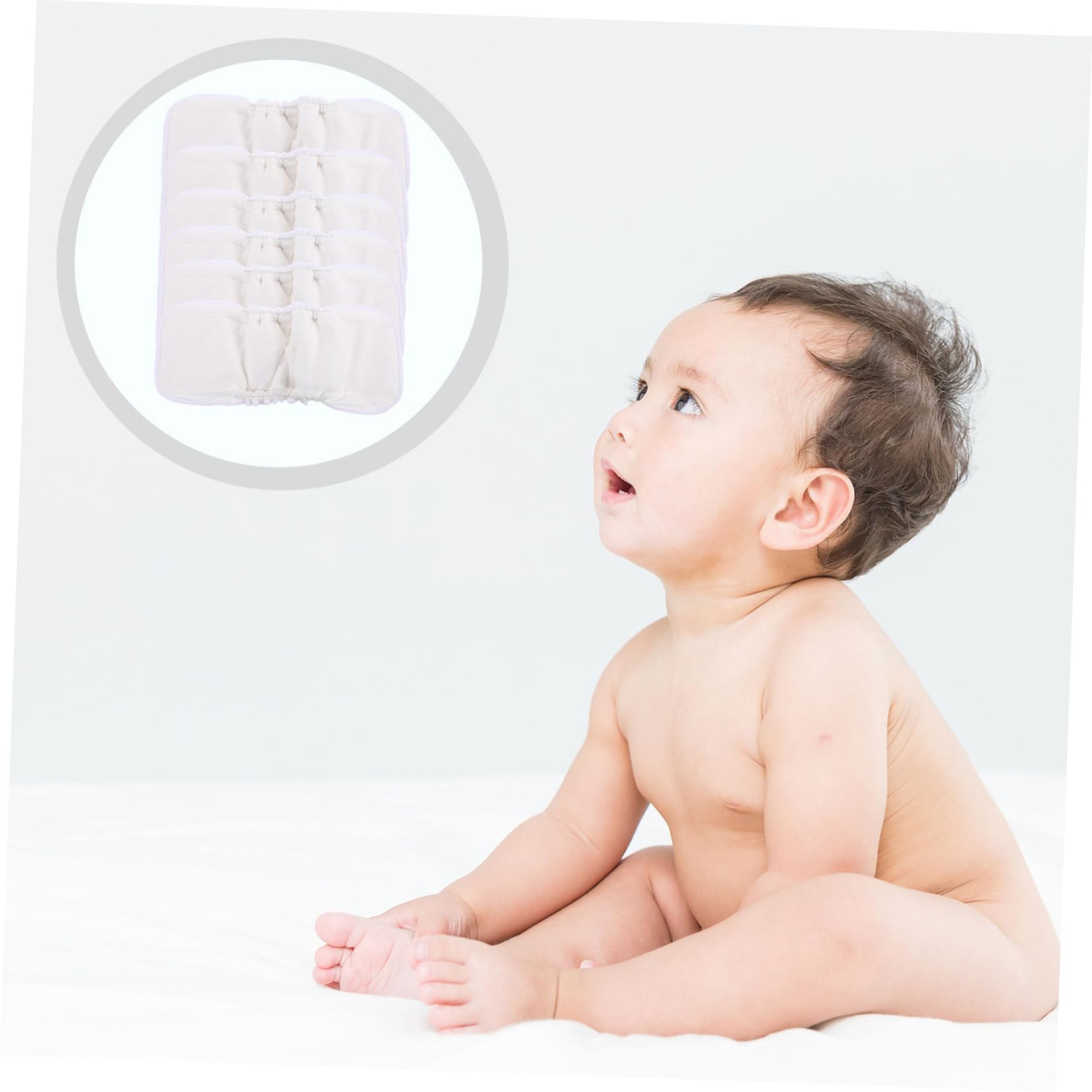 Inserts de Couches pour Bébé en Fibre de Bambou Lavables 5 Couches
