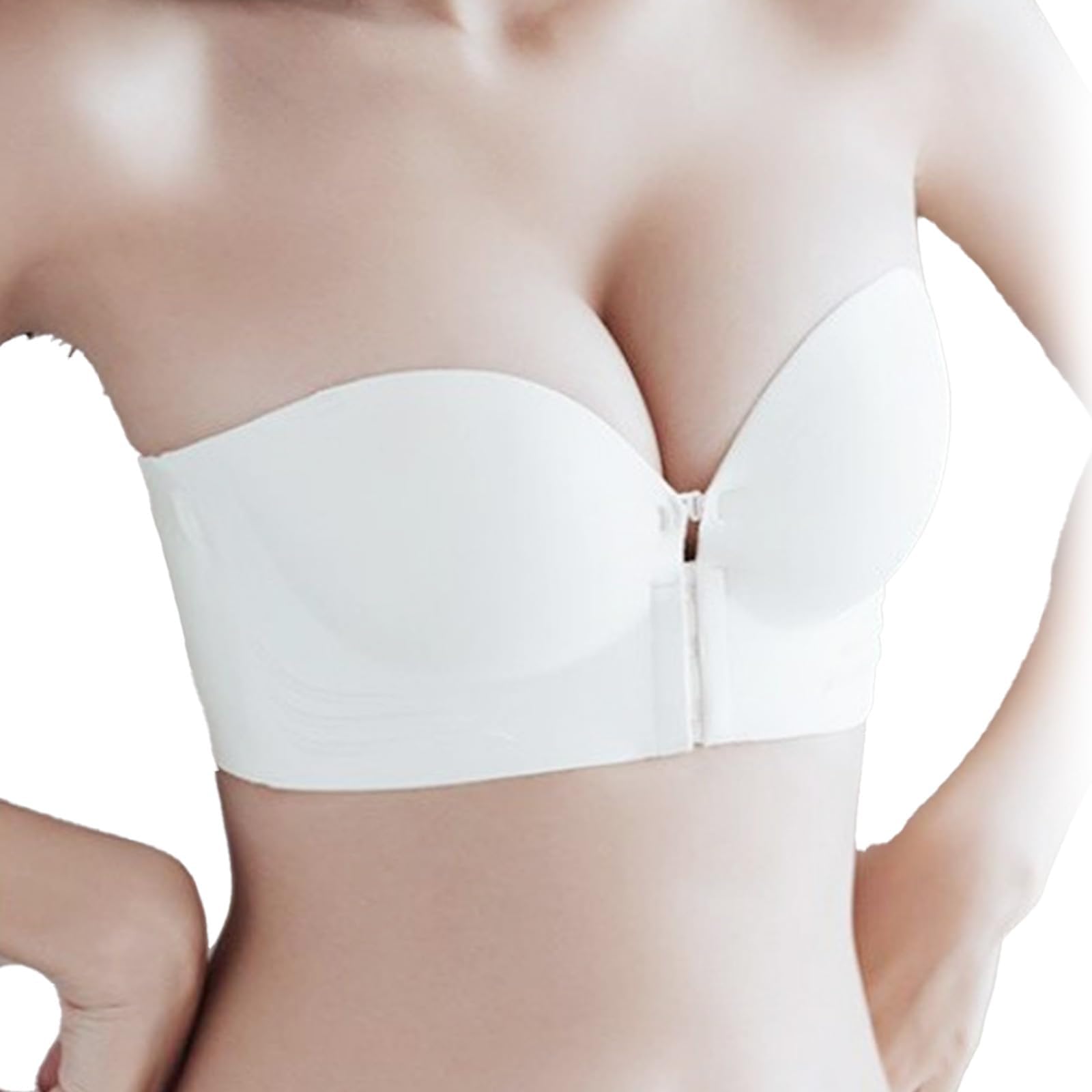 YSJNHX Biustonosz Bandeau Damski wyściełany Push Up Bezszwowe topy Niski tył Duże sportowe UK Plus rozmiar biust Bestie Moda Miękki komfort Wbudowane biustonosze