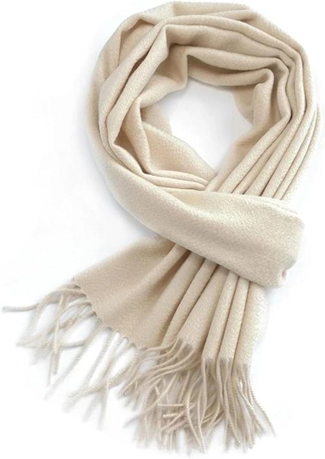Women's Real Cashmere Scarf Solid Color Warm Soft Long Tassel Shawl Autumn Winter Men Unisex Cozy Wrap