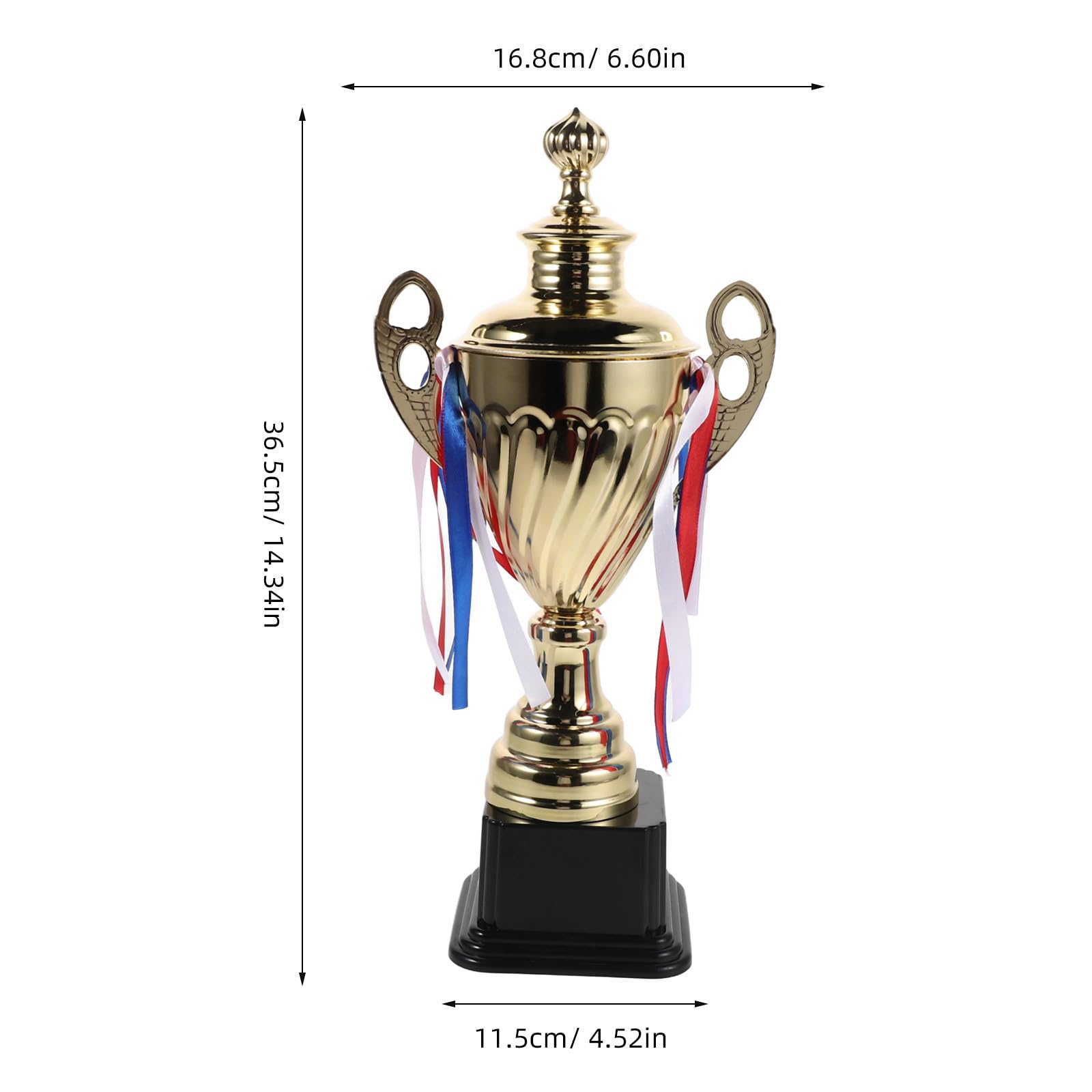 OUNONA Trofeo de Metal Dorado, Copa Grande de 36,5 cm para ganadores de Deportes Infantiles y de Adultos, competiciones Escolares, torneos, Carreras, fútbol Americano y fútbol.